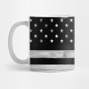 USA flag Rustic Wood Black White Patriotic America 4th of July stars stripes Mug